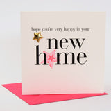 New Home Card, Pink Star, Embellished with a padded star