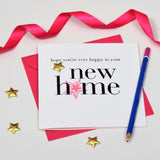 New Home Card, Pink Star, Embellished with a padded star