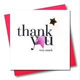 Thank You Card, Pink Star, Thank You Very Much, Embellished with a padded star