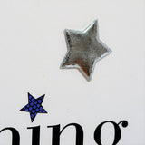 Baby Christening Card, Blue Stars, Embellished with a padded star