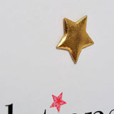 Congratulations Card, Pink Stars, Embellished with a padded star
