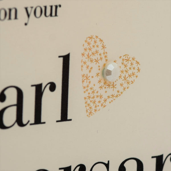 Wedding Card, Gold Heart, Congratulations on your pearl Anniversary