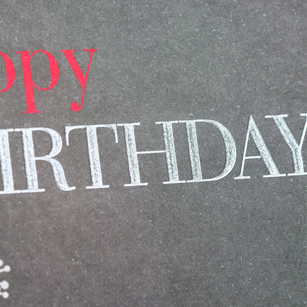 Birthday Card, Dandelions and Butterflies, Embossed and Foiled text