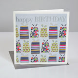 Birthday Card, Presents, Happy Birthday, Embossed and Foiled text