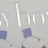 Baby Card, Blue Shoes, Baby Boy, Congratulations, Embossed and Foiled text