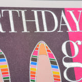 Birthday Card, Shoes, Birthday Girl, Embossed and Foiled text