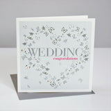 Wedding Congratulations Card, Butteflies Heart, Embossed and Foiled text