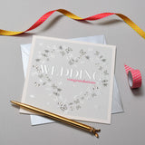 Wedding Congratulations Card, Butteflies Heart, Embossed and Foiled text