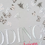 Wedding Congratulations Card, Butteflies Heart, Embossed and Foiled text