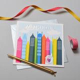 New Home Card, City, New Home, Embossed and Foiled text