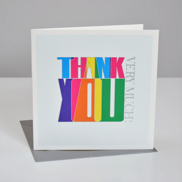 Thank You Card, Bold, Thank You Very Much, Embossed and Foiled text