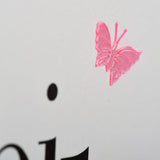 Welsh Baby Card, Babi Bach, Baby Girl - Pink Heart, fabric butterfly embellished