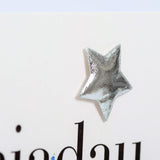 Welsh New Grandson Congratulations Card, Blue Star, padded star embellished