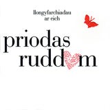 Welsh Ruby Anniversary Wedding Card, Pink Heart, fabric butterfly embellished