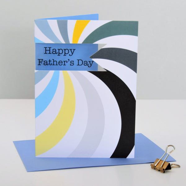 Father's Day Card, Spiral, Happy Father's Day, See through acetate window