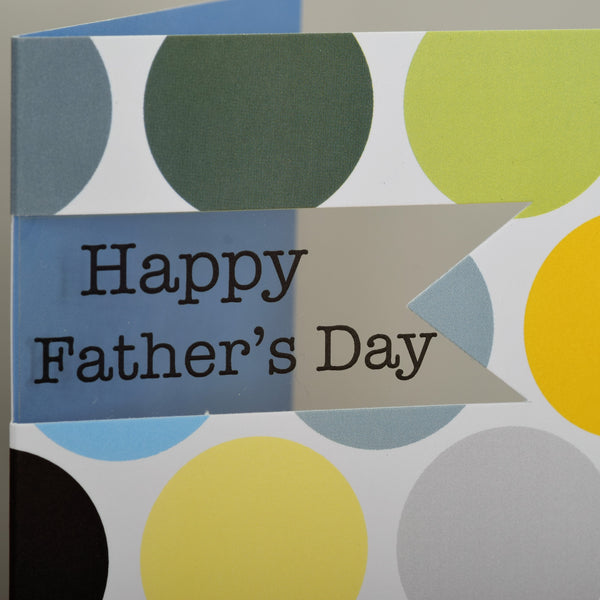 Father's Day Card, Colourful Dots, See through acetate window