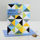 Father's Day Card, Cubes and Triangles, See through acetate window