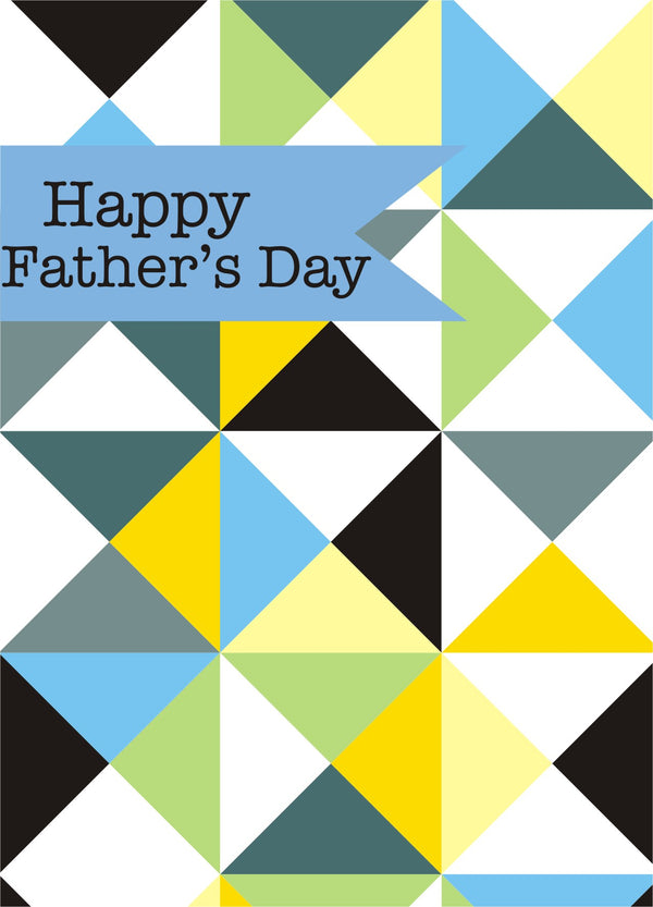 Father's Day Card, Cubes and Triangles, See through acetate window
