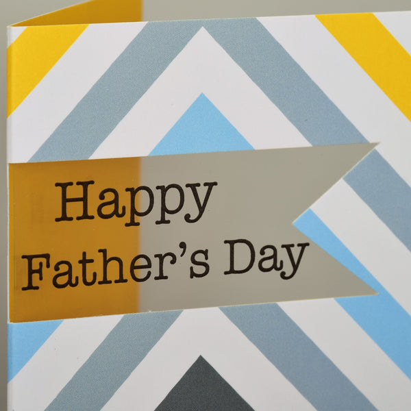 Father's Day Card, Chevrons, Happy Father's Day, See through acetate window
