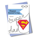 Father's Day Card, Super Dad, Happy Father's Day, See through acetate window