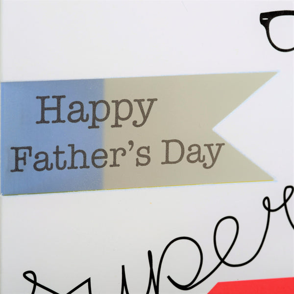 Father's Day Card, Super Dad, Happy Father's Day, See through acetate window