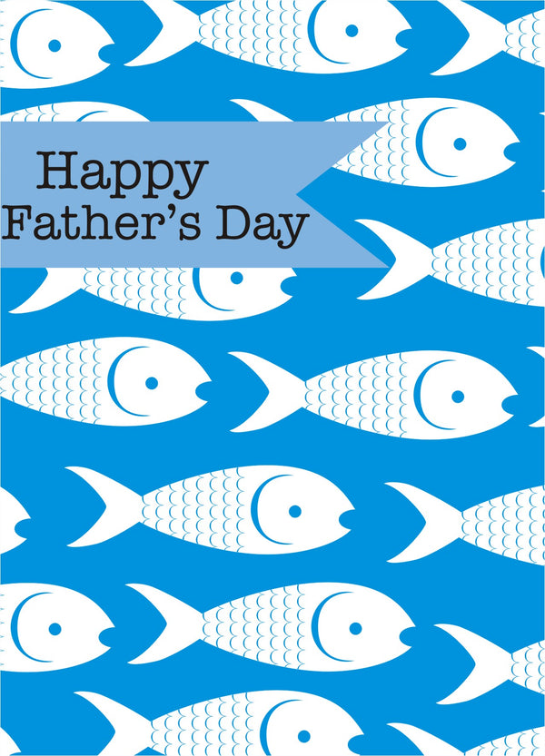 Father's Day Card, Fishes, Happy Father's Day, See through acetate window