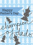 Father's Day Card, Champion, Happy Father's Day, See through acetate window