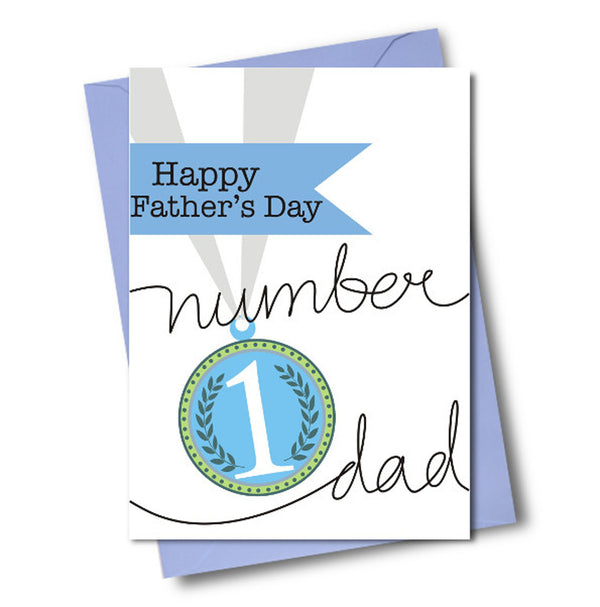 Father's Day Card, Number 1, Happy Father's Day, See through acetate window