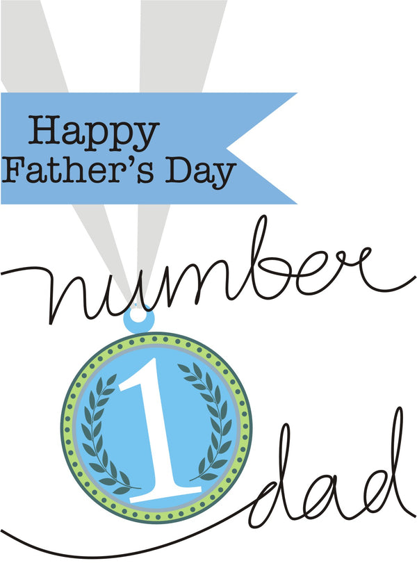 Father's Day Card, Number 1, Happy Father's Day, See through acetate window