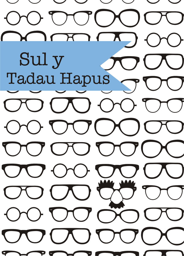 Welsh Father's Day Card, Sul y Tadau Hapus, Glasses, See through acetate window