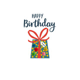 Everyday Card, Dotty Present, Happy Birthday, Embellished with colourful pompoms