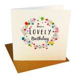 Everyday Card, Summer Wreath, Lovely Birthday, Embellished with pompoms