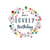 Everyday Card, Summer Wreath, Lovely Birthday, Embellished with pompoms