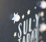 Welsh Father's Day Card, Sul y Tadau Hapus, White Stars, Pompom Embellished