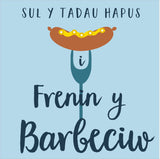 Welsh Father's Day Card, Sul y Tadau Hapus, BBQ King, Pompom Embellished