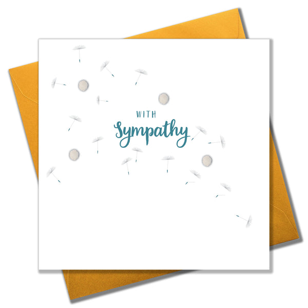 Sympathy Card, Sorry, Thinking of you, Embellished with pompoms