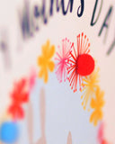 Mother's Day Card, Mummy Bunny, Boy Blue, Embellished with pompoms