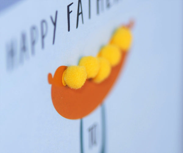 Father's Day Card, BBQ King, Embellished with colourful pompoms