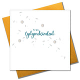 Welsh Sympathy Card, Clocks, Thinking of you, Condolence, Pompom Embellished