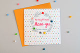 Welsh Grandma Birthday Card, Penblwydd Hapus Mam-gu, Flower, Pompom Embellished