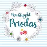 Welsh Wedding Card, Flower Circle, Happy Anniversary, Pompom Embellished