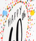 Birthday Card, Dotty 60, 60th , Embellished with colourful pompoms