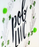 Welsh Good Luck Card, 4 leaf clover, Pompom Embellished