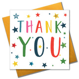 Thank You Card, Stars, Thank You, Embellished with colourful pompoms