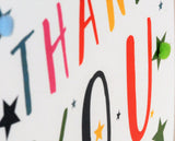 Thank You Card, Stars, Thank You, Embellished with colourful pompoms