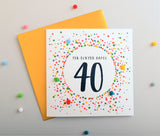 Welsh 40th Birthday Card, Penblwydd Hapus, Dotty 40, Pompom Embellished