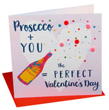 Valentine's Day Card, Fizz, Prosecco, Embellished with colourful pompoms