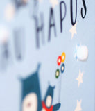 Welsh Father's Day Card, Sul y Tadau Hapus, Daddy Bear, Pompom Embellished