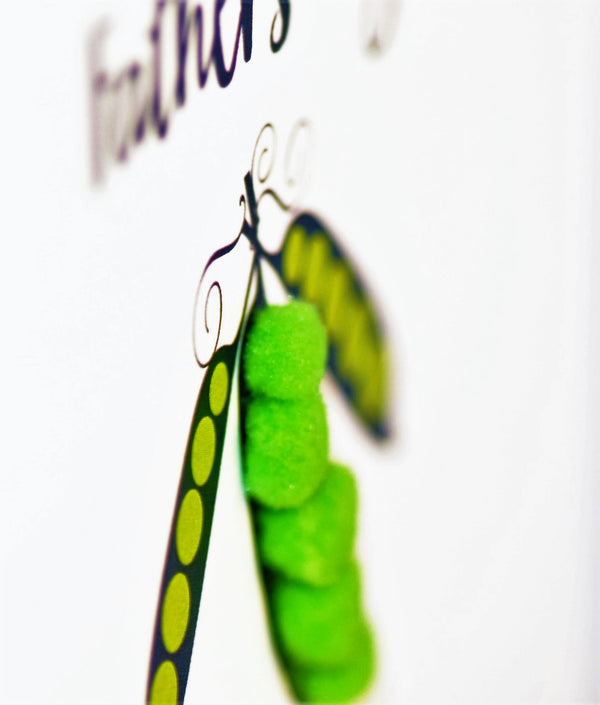 Father's Day Card, Pea Pods Hap-pea Father's Day, colourful pompom embellished