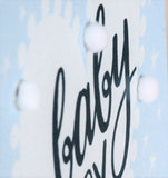 Baby Card, Blue Heart, Baby Boy, Embellished with colourful pompoms